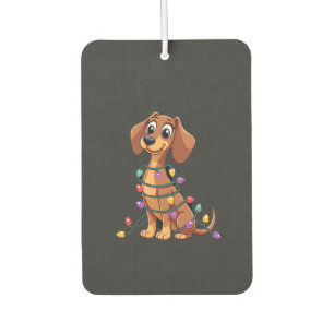 Christmas Dachshund Lights (2) Car Air Freshener