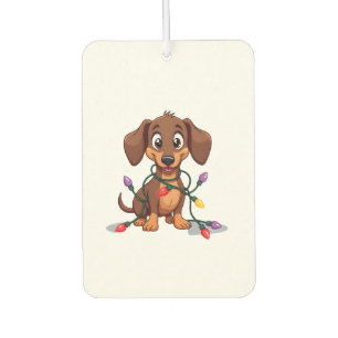 Christmas Dachshund Lights (2) Car Air Freshener