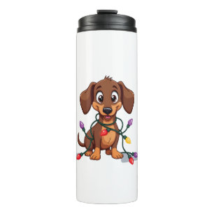 Christmas Dachshund Lights (2) Thermal Tumbler