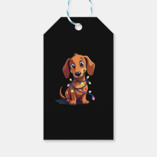 Christmas Dachshund Lights (3) Gift Tags