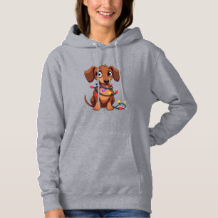 Christmas Dachshund Lights (3) Hoodie