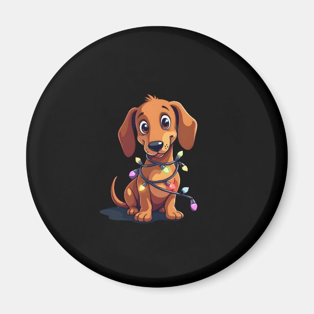 Christmas Dachshund Lights (3) Magnet (Front)