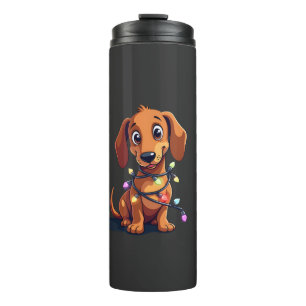 Christmas Dachshund Lights (3) Thermal Tumbler