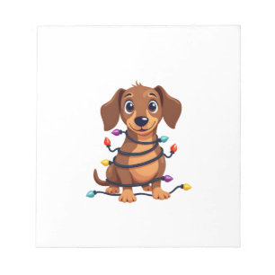 Christmas Dachshund Lights Notepad