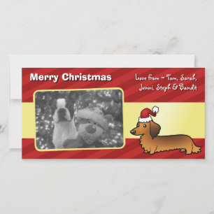 Christmas Dachshund (longhair) Holiday Card