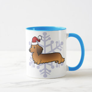 Christmas Dachshund (longhair) Mug