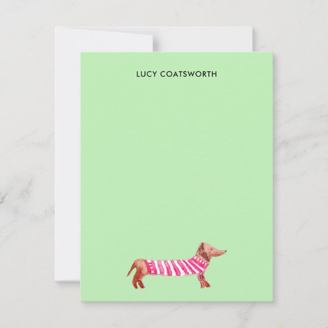 Christmas Dachshund Monogram Cute Boho Dog Lover  Card (Front)