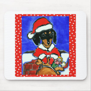 Christmas Dachshund Mouse Mat