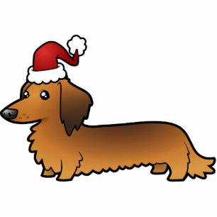 Christmas Dachshund Ornament (longhair) Photo Sculpture Decoration