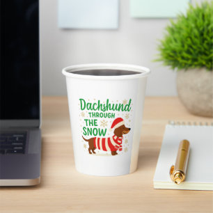 Christmas Dachshund Paper Cups