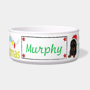 Christmas Dachshund Pet Bowl Furry Little Xmas