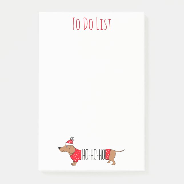 Christmas Dachshund Post-it Notes (Front)