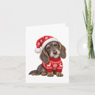 Christmas Dachshund Puppy Card
