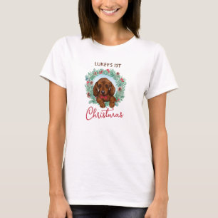 Christmas Dachshund Puppy Wiener Sausage Dog  T-Shirt