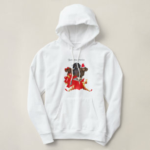 Christmas Dachshund Red Gift Box Hoodie