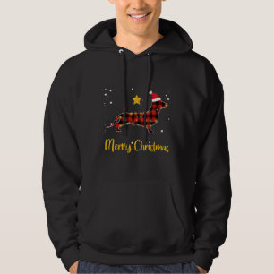 Christmas Dachshund Red Plaid Dog Lover Pajama Hoodie