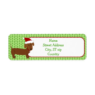 Christmas Dachshund Return Address Label