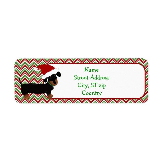 Christmas Dachshund Return Address Label (Front)