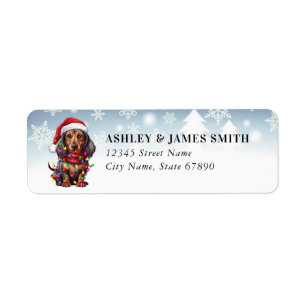 Christmas Dachshund Return Address Labels