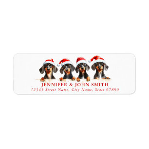 Christmas Dachshund Return Address Labels