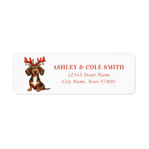 Christmas Dachshund Return Address Labels