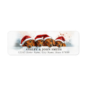 Christmas Dachshund Return Address Labels
