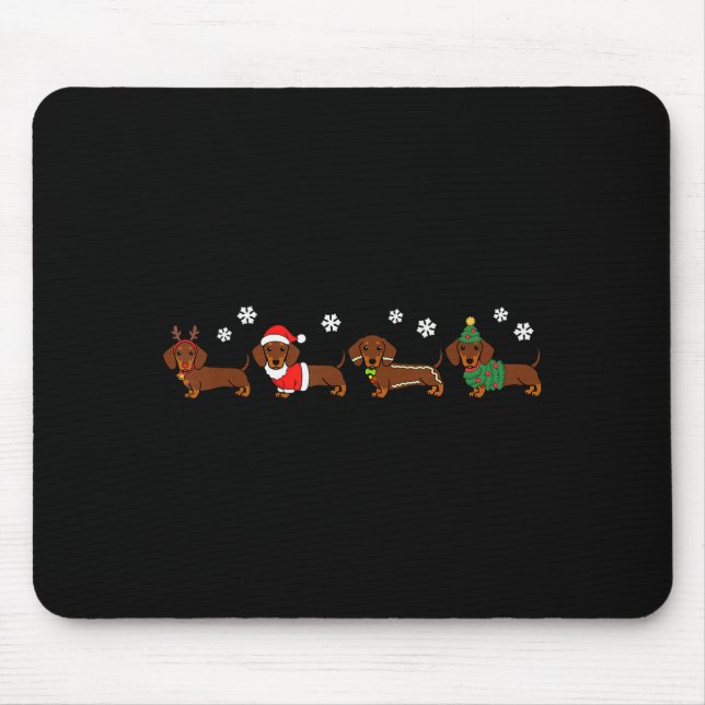 Christmas Dachshund Santa Hat Dog Lover Dog Mum Do Mouse Mat (Front)