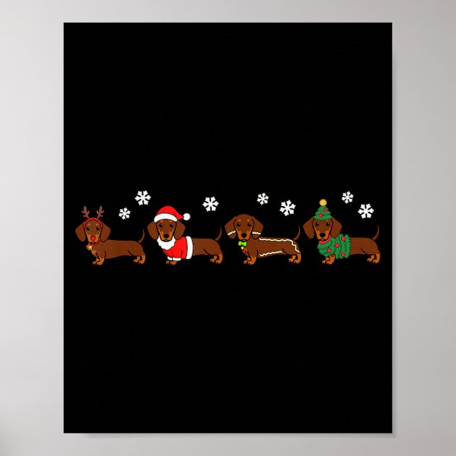 Christmas Dachshund Santa Hat Dog Lover Dog Mum Do Poster (Front)