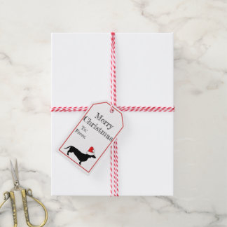 Christmas Dachshund & Santa Hat Gift Tags
