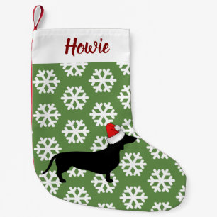 Christmas Dachshund & Santa Hat Pet's Small Christmas Stocking
