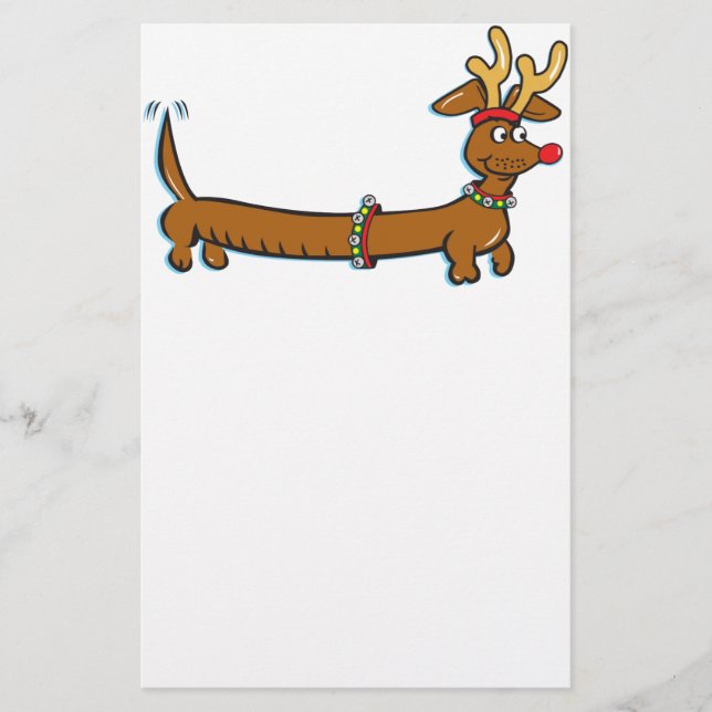 Christmas Dachshund Stationery (Front)