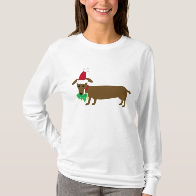 Christmas Dachshund T-Shirt (Front)