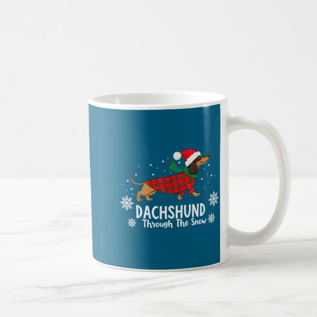 Christmas Dachshund Through The Snow Wiener Dog Sa Coffee Mug (Right)