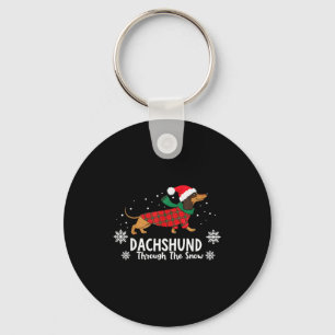 Christmas Dachshund Through The Snow Wiener Dog Sa Key Ring