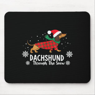 Christmas Dachshund Through The Snow Wiener Dog Sa Mouse Mat
