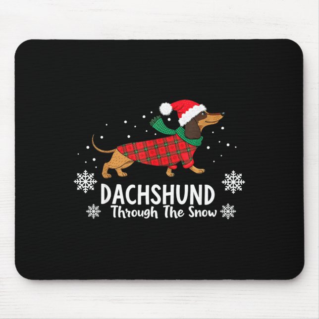 Christmas Dachshund Through The Snow Wiener Dog Sa Mouse Mat (Front)