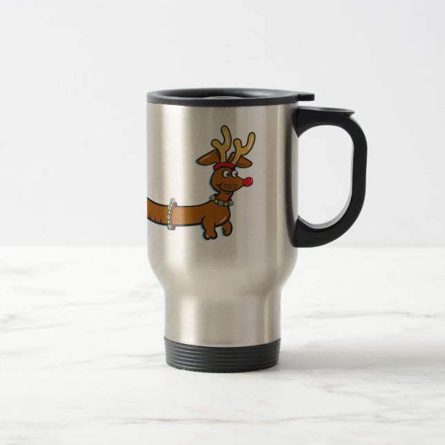 Christmas Dachshund Travel Mug (Right)