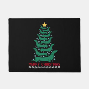 Christmas Dachshund Tree Merry Xmas Doxie Dog Love Doormat