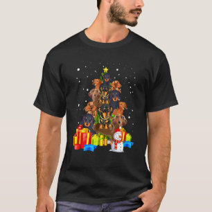 Christmas Dachshund Tree Pyjamas Xmas T- T-Shirt