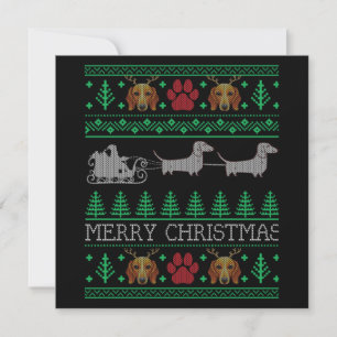 Christmas Dachshund Wiener Dog Card
