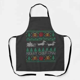 Christmas Dachshund Wiener Dog Dachshund Ugly Chri Apron