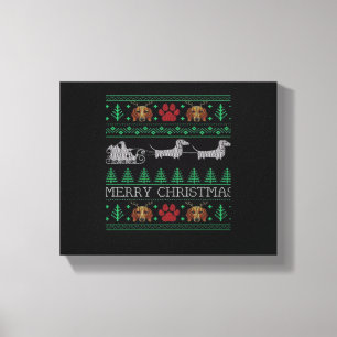 Christmas Dachshund Wiener Dog Dachshund Ugly Chri Canvas Print