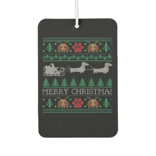 Christmas Dachshund Wiener Dog Dachshund Ugly Chri Car Air Freshener