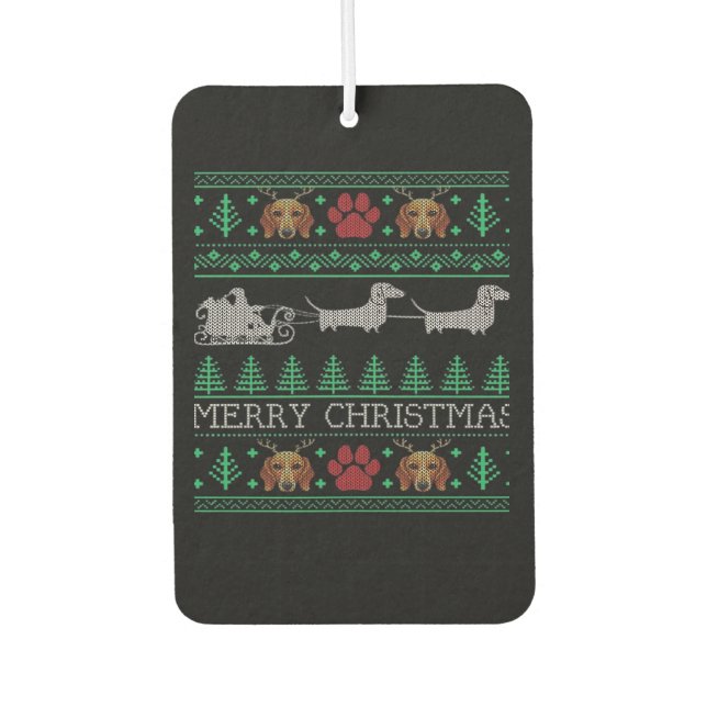 Christmas Dachshund Wiener Dog Dachshund Ugly Chri Car Air Freshener (Front)