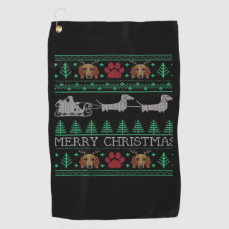 Christmas Dachshund Wiener Dog Dachshund Ugly Chri Golf Towel