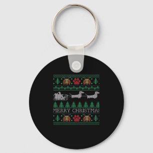 Christmas Dachshund Wiener Dog Dachshund Ugly Chri Key Ring