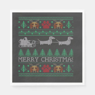 Christmas Dachshund Wiener Dog Dachshund Ugly Chri Napkin