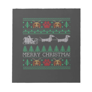Christmas Dachshund Wiener Dog Dachshund Ugly Chri Notepad