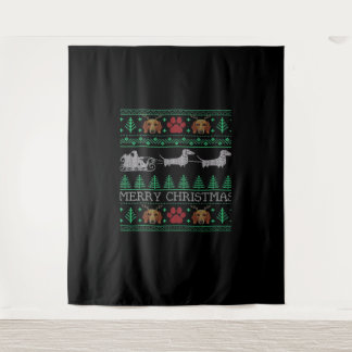Christmas Dachshund Wiener Dog Dachshund Ugly Chri Tapestry