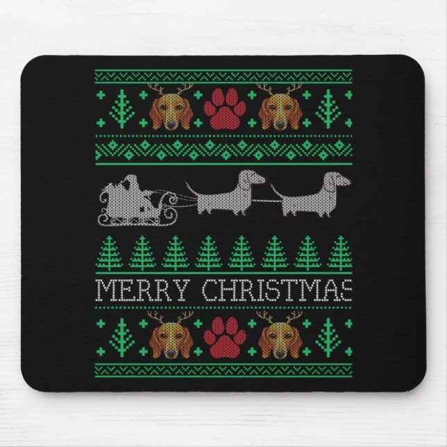 Christmas Dachshund Wiener Dog Mouse Mat (Front)
